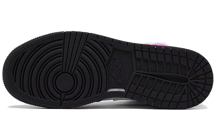 Кроссовки Jordan JordanAir Jordan 1 Mid "Patent Leather" GS (белый / розовый) — фото 10