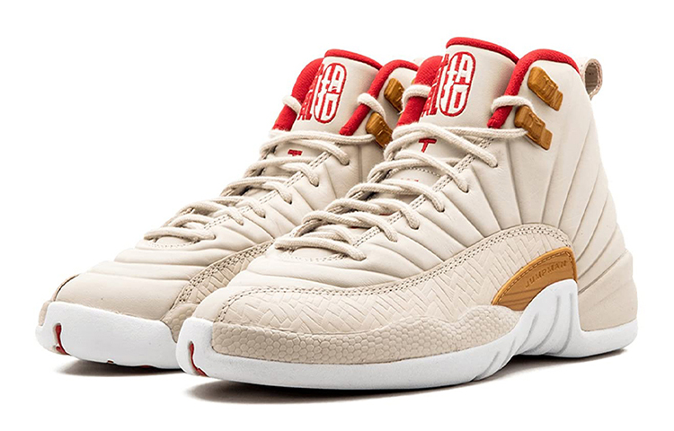 Кроссовки Jordan JordanAir Jordan 12 Retro Chinese New Year GS (светло-коричневый / красный) — фото 4