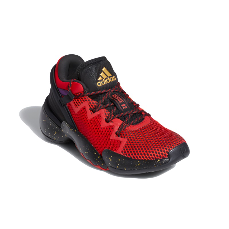 Детские кроссовки adidas D.O.N. Issue #2 J (черно-красно-золотой) — фото 4