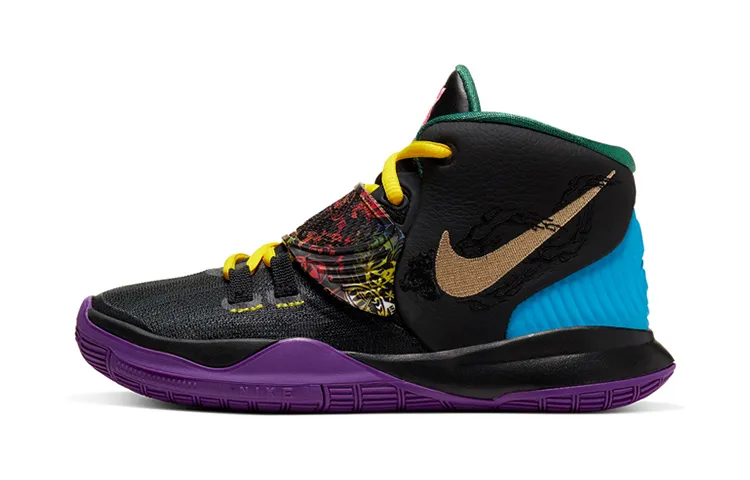 Nike Kyrie 6 CNY Irving 6 High top Basketball Shoes Black Children Aged 3 7 Years Old