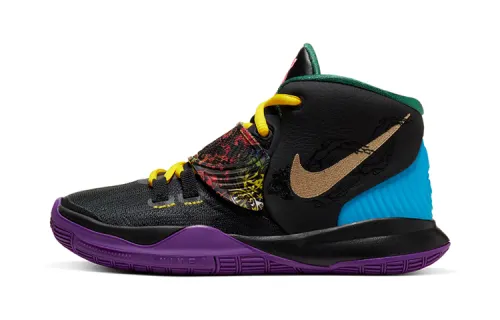 Nike Kyrie 6 CNY Irving 6 Chinese New Year Color Pair High Top Basketball Shoes Black Small and Medium Children