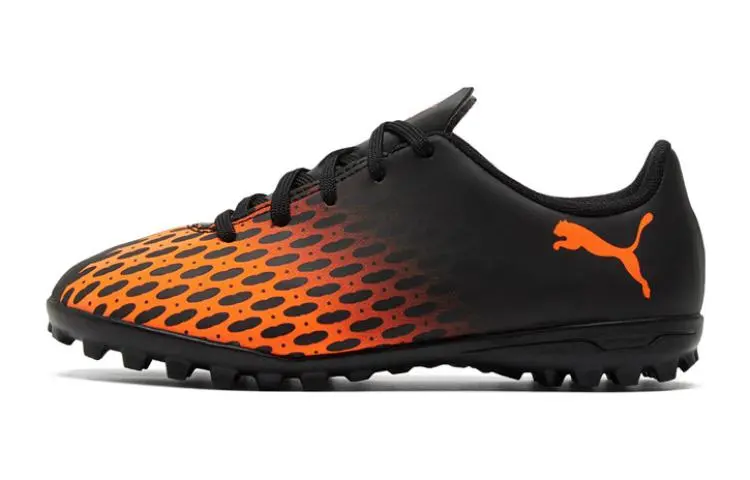 PUMA Rapido 3 Spirit 3 TT Jr Abrasion Resistant Low top Kids' Soccer Shoes Black Orange