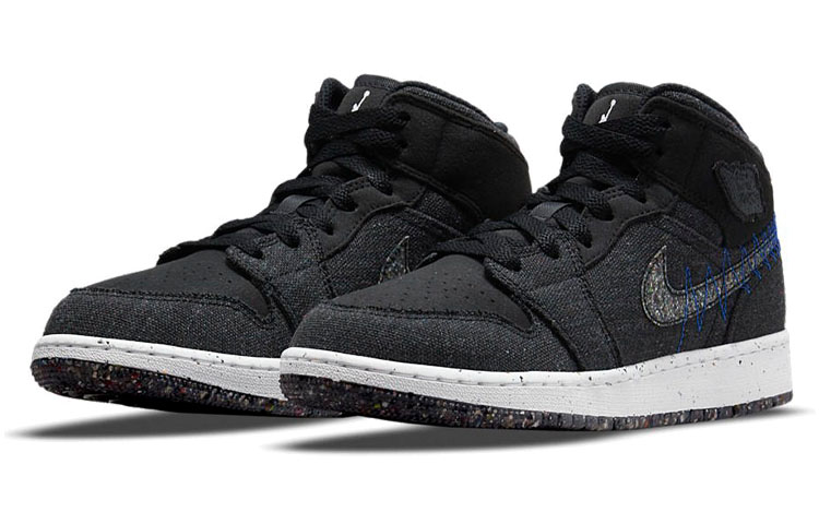 Кеды Jordan JordanAir Jordan 1 Mid "Crater" LogoGS (черно-синий) — фото 3