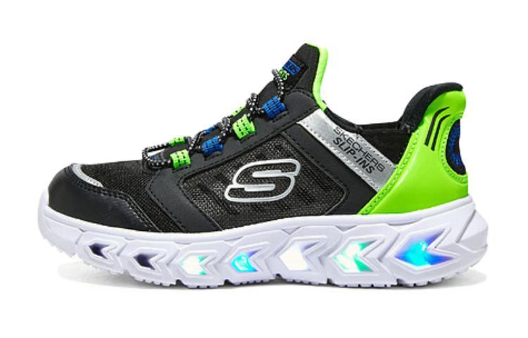 Детские кроссовки Skechers (черно-зеленые)