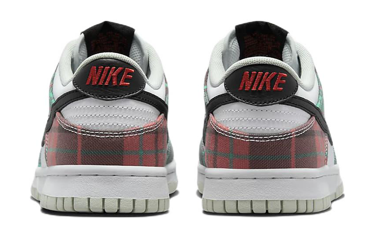 Кеды Nike NikeDunk Low Plaid GS (белый / красный / зеленый) — Белый / красный / зелёный — фото 5