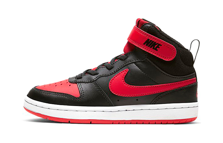 Детские кеды Nike Court Borough Mid 2 (черно-красные)
