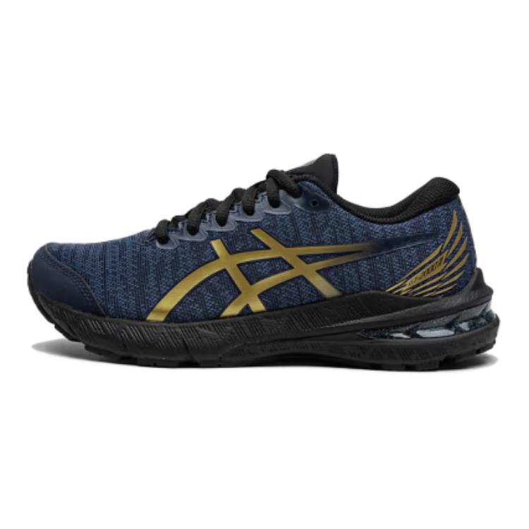 Asics GT-2000 11 Flexible fit, comfortable, lightweight, energetic and stable for daily outdoor sports, shock-absorbing and breathable, low-cut children's running shoes, blue and black