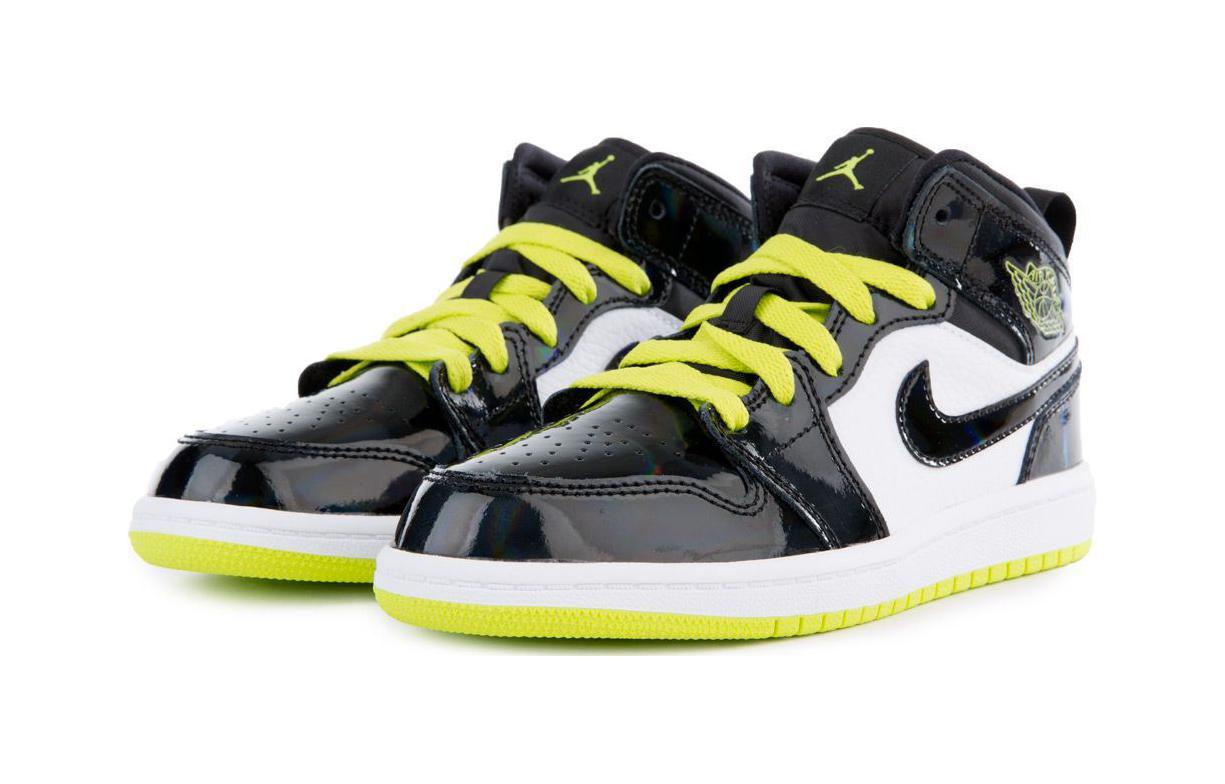 Кроссовки Jordan Air Jordan 1 Mid SE (черный / зеленый) — Чёрный / зелёный — фото 3