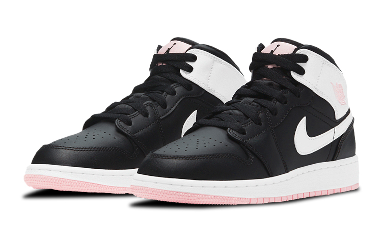 Кроссовки Jordan JordanAir Jordan 1 Mid "Arctic Pink" GS (черный / белый / розовый) — Чёрный / белый / розовый — фото 7