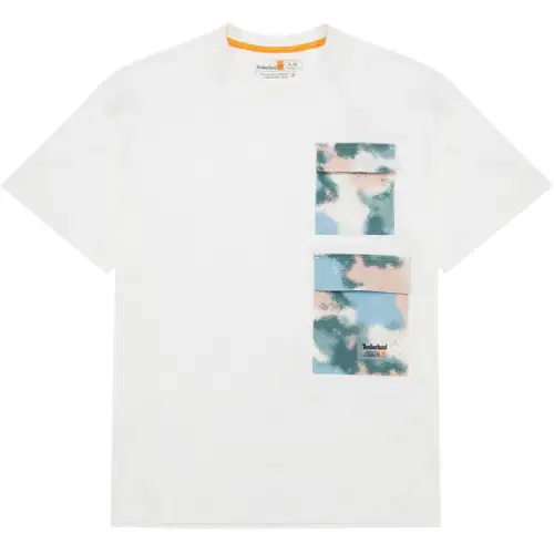 Timberland T Shirts Men's White Crew Neck Moderate Straight Fit