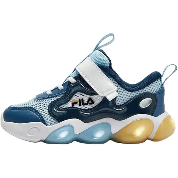 FILA KIDS Flash Shoes Slip Resistant Abrasion Resistant Low top Kids' Training Shoes Blue Children Aged 3 7 Years Old