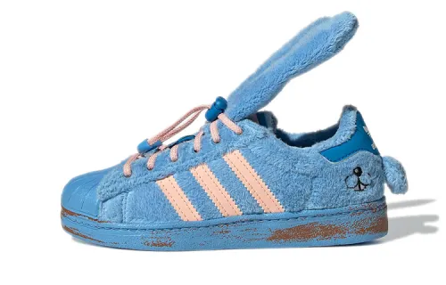 Melting sadness x adidas originals SUPERSTAR 360 comfortable breathable low-cut sneakers blue rabbit for children