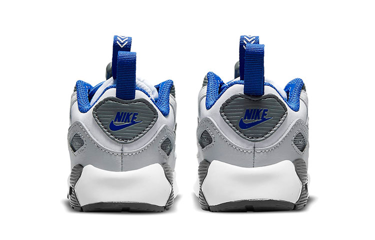 Детские кроссовки Nike Air Max 90 Toggle (белый / черный / синий) — Белый / чёрный / синий — фото 6