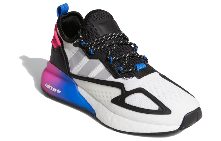 Кроссовки adidas originals ZX 2K Boost J (черно-розово-голубые) — фото 5