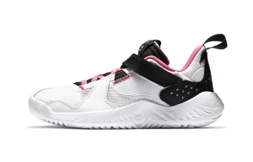 Jordan Delta comfortable and versatile low-top children's casual shoes, white, black and pink color matching, small and medium-sized children