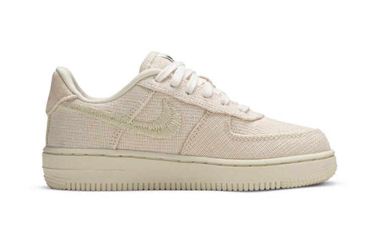 Кроссовки Stussy x Nike Air Force 1 (молочный) — фото 4