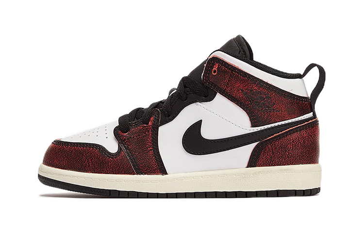 Кроссовки Jordan Air Jordan 1 Mid (бело-красно-черные)