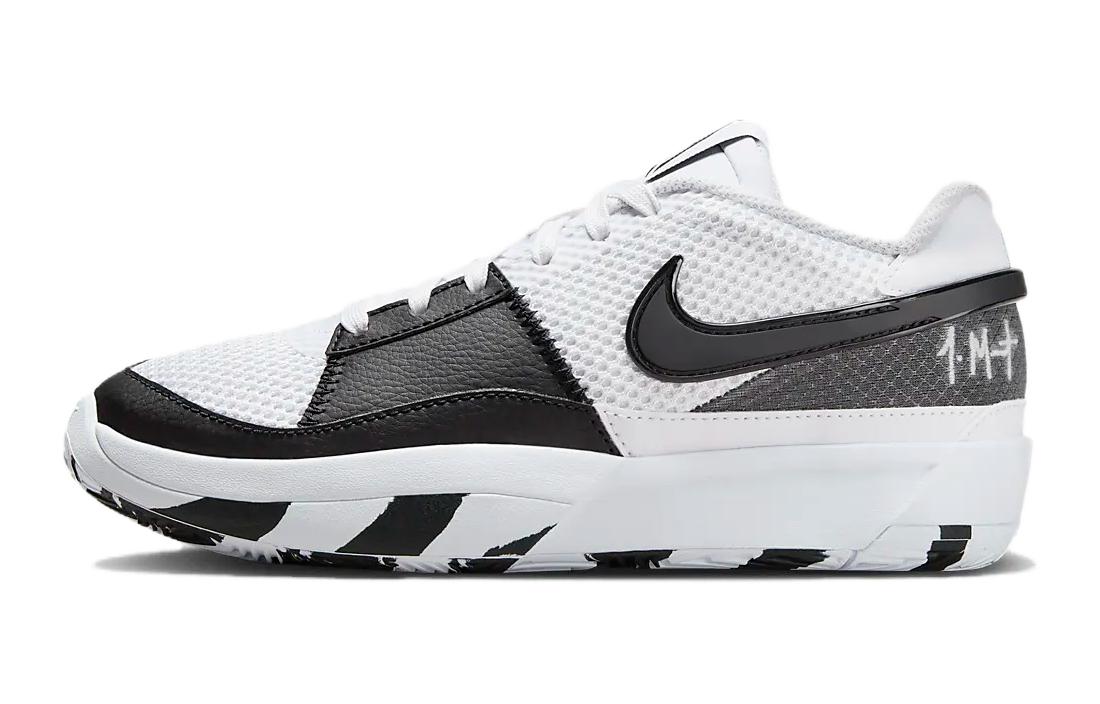 Nike Ja 1 Morant Generation Comfortable GS Low Top Children's Basketball Shoes Black and White Children's Style