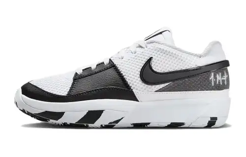 Nike Ja 1 Morant Generation Comfortable GS Low Top Children's Basketball Shoes Black and White Children's Style