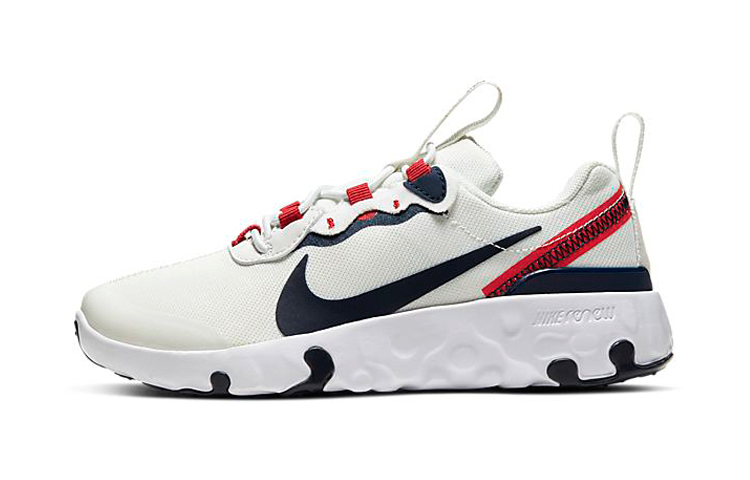 Кроссовки Nike React Element 55 (бело-сине-красные)