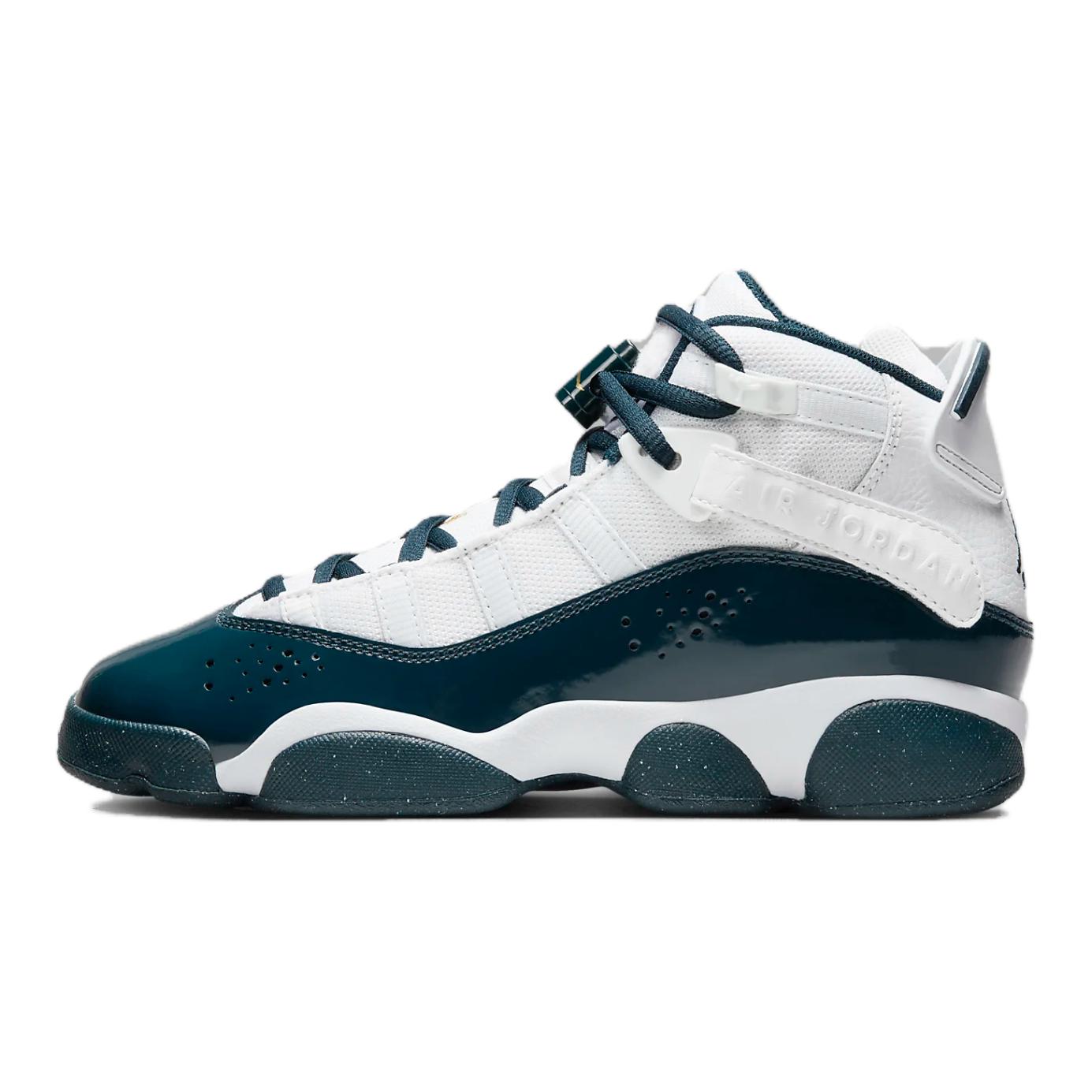 Jordan Air Jordan 6 Rings Mid top Basketball Shoes White Blue Unisex