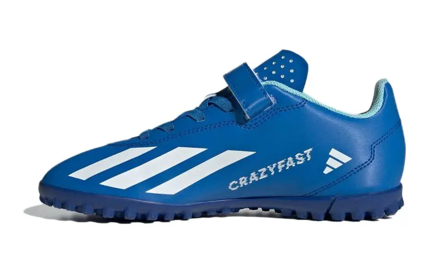 Adidas X Crazyfast.4 Synthetic Leather Cushioning, Wear Resistant Low top Kids' Soccer Shoes Blue Kids'