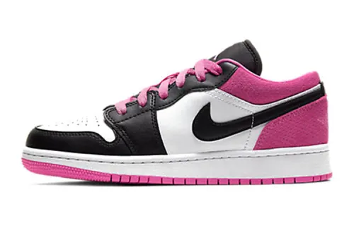 Jordan Air Jordan 1 Low Magenta leather lightweight woven GS wear-resistant low-top basketball shoes rose red same style for men and women