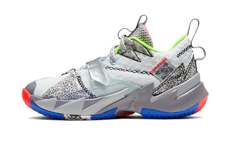 Jordan Why Not Zer0.3 BP Westbrook Anti-slip Shock Absorption Low-top Children's Basketball Shoes Silver Gray Children's