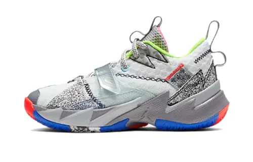 Jordan Why Not Zer0.3 BP Westbrook Anti-slip Shock Absorption Low-top Children's Basketball Shoes Silver Gray Children's