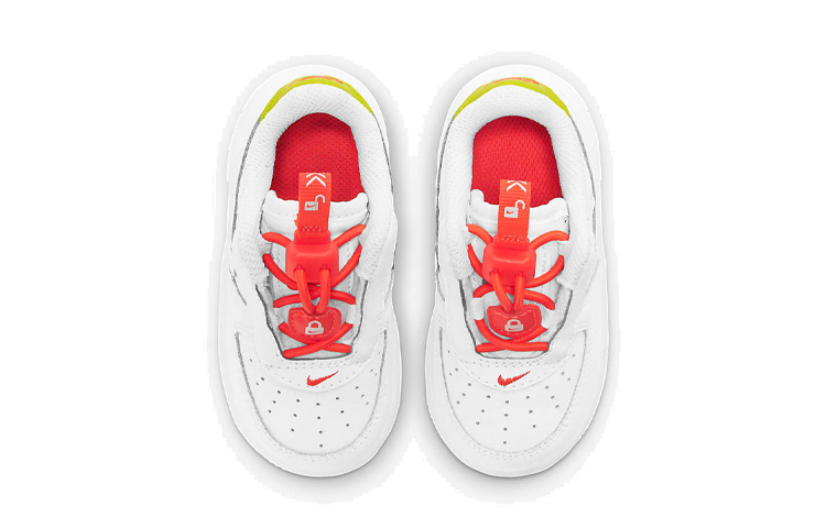 Детские кеды Nike Air Force 1 Toggle (белый / красный / желтый) — Белый / красный / жёлтый — фото 6