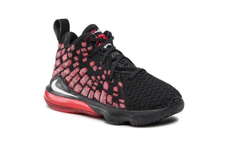 Детские кроссовки Nike Lebron 17 "Infrared" (красно-черные) — Красный / чёрный — фото 4