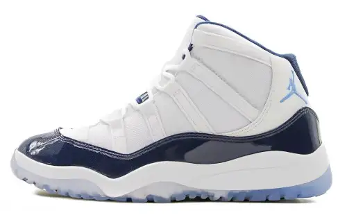 Jordan Air Jordan 11 High Top Children's Basketball Shoes North Carolina Blue Children's and Middle School