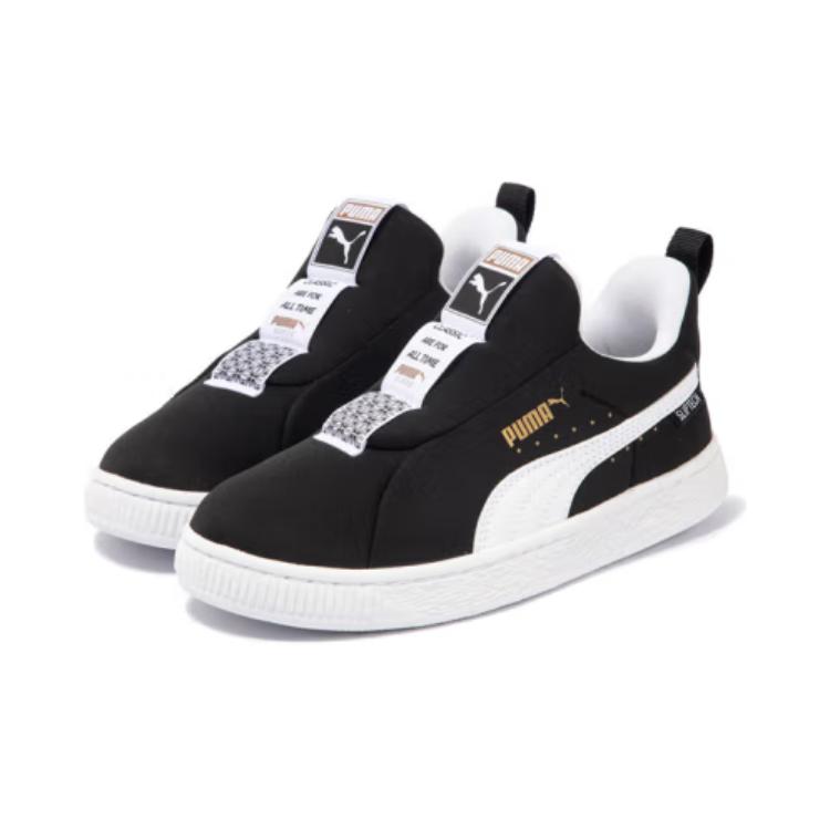 Детские кеды PUMA JOYFLEX SLIPTECH (черно-бело-золотые) — фото 5