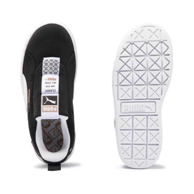 Детские кеды PUMA JOYFLEX SLIPTECH (черно-бело-золотые) — фото 7