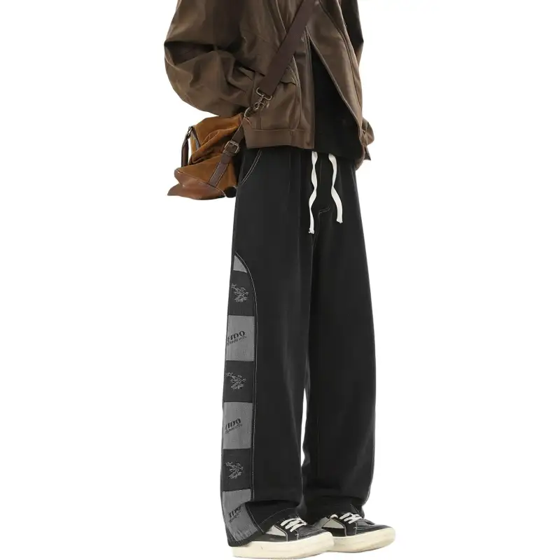 FIDO DIDO Jeans Unisex Thickened And Fleece Lined Straight Fit Pants