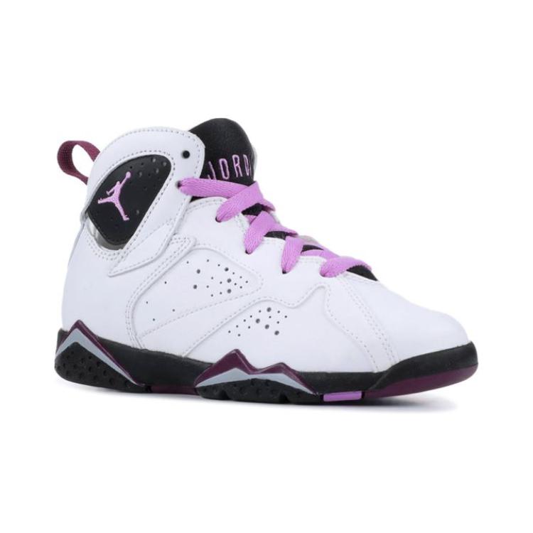Детские кроссовки Jordan Air Jordan 7 Retro (бело-фиолетовые) — фото 3