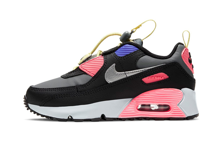 Детские кроссовки Nike Air Max 90 Toggle (черно-розовые)
