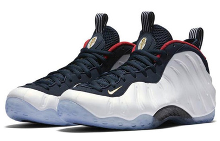 Кроссовки Nike NikeFoamposite One Olympic GS (белый) — 黑曜石/大学红/金属黄金/白 — фото 3