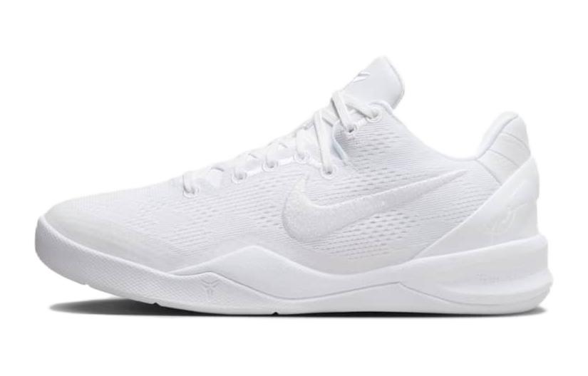 Nike Kobe 8 Protro \"Halo\" Kobe 8 ZK8 leather comfortable sports low-top children's basketball shoes pure white