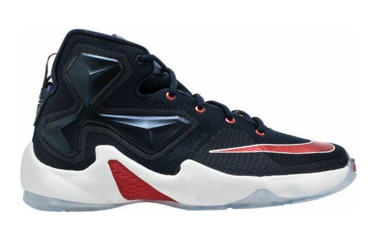 Мужские кроссовки Nike NikeLebron 13 GS (белый / синий / красный) — фото 2