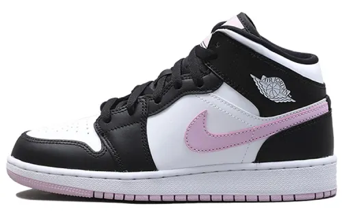 Jordan 1 Mid White Black Light Arctic Pink GS