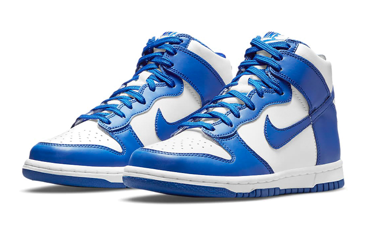 Высокие кроссовки Nike Dunk High (бело-синий) — фото 5
