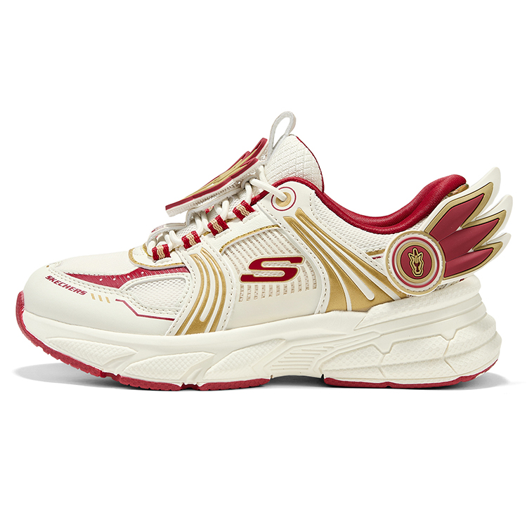 Детские кроссовки Skechers SLIP-INS (бело-красные)