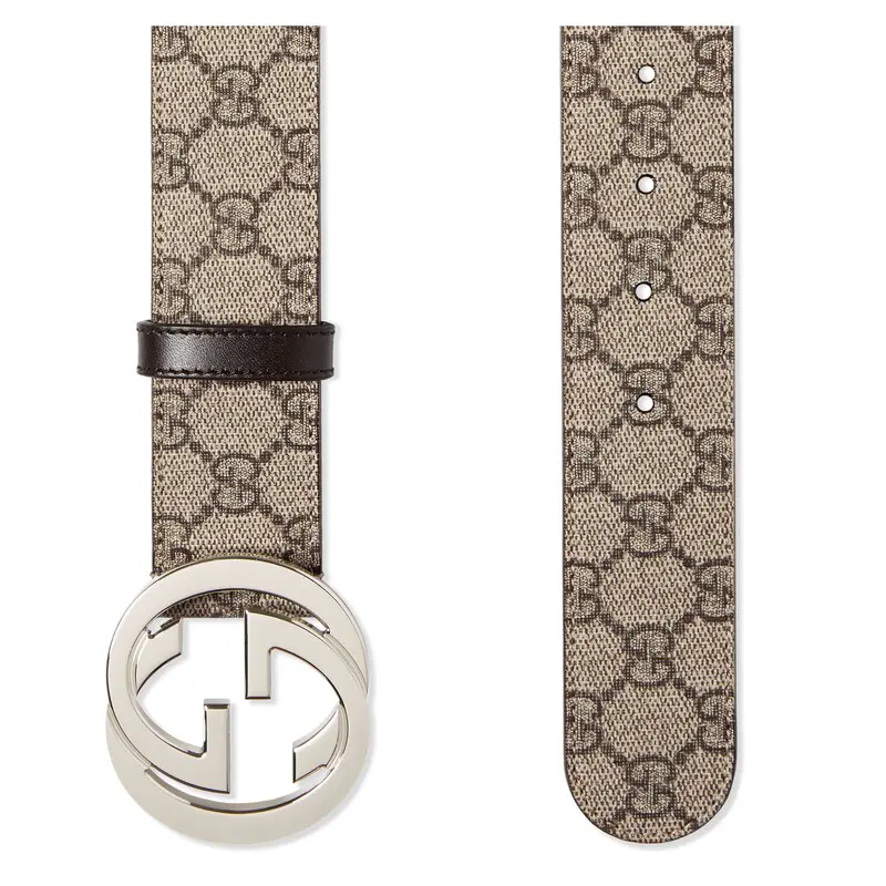 Мужской ремень Gucci (бежево-коричневый) — фото 2