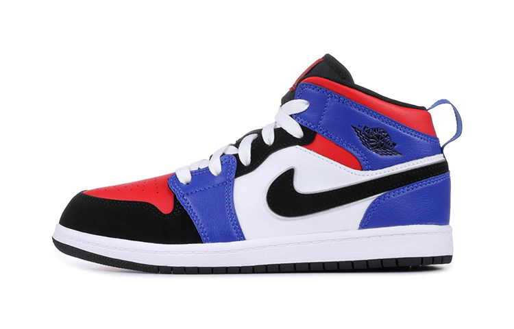 Кроссовки Jordan Air Jordan 1 Mid "top 3" (синий / красный / черный) — Синий / красный / чёрный — фото 1