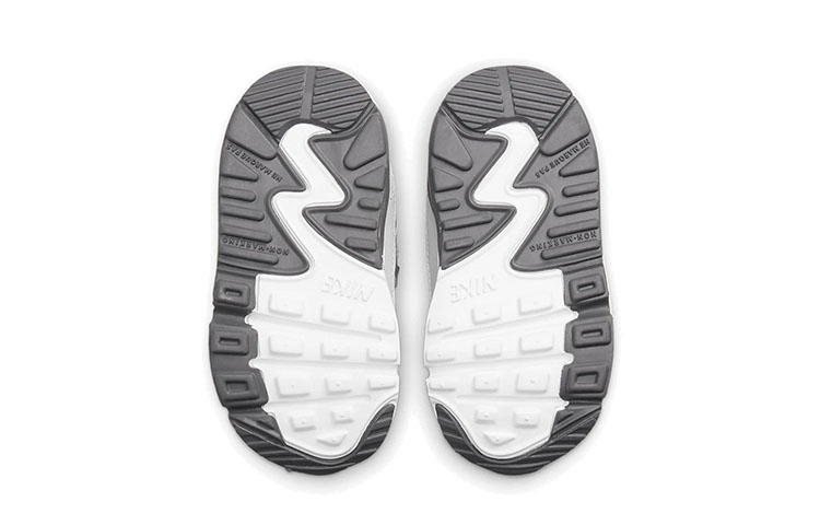 Детские кроссовки Nike Air Max 90 Toggle (белый / черный / синий) — Белый / чёрный / синий — фото 7