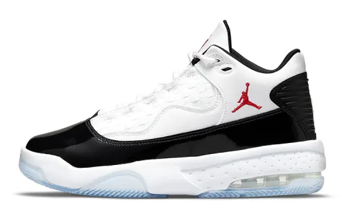 Jordan Max Aura 2 Synthetic Leather Abrasion Resistant Mid top Basketball Shoes White Black Blue Unisex