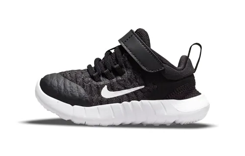 Nike Free RN 2021 Comfortable and Versatile Low-top Running Shoes Black and White Infant and Toddler