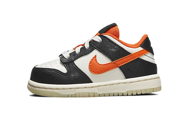 Детские кеды Nike Dunk PRM (черно-оранжевые)