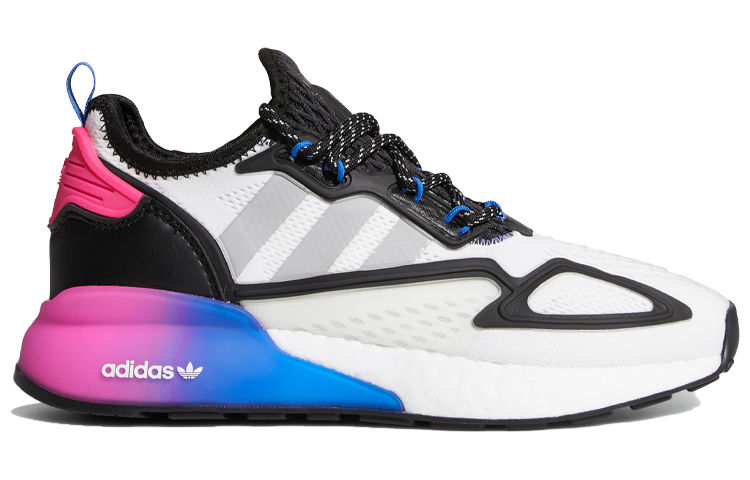 Кроссовки adidas originals ZX 2K Boost J (черно-розово-голубые) — фото 4